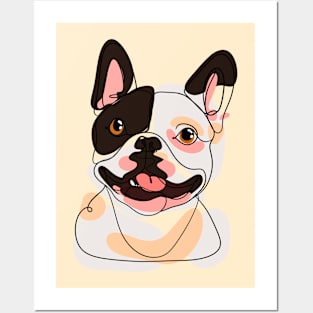 Cute French bulldog lineart Posters and Art